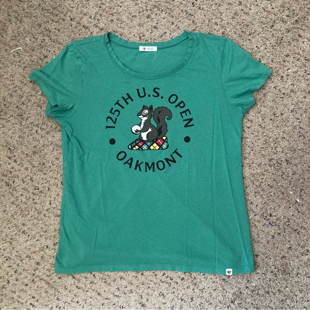 125th PGA US Open official merch short sleeve t-shirt green squirrel golf logo